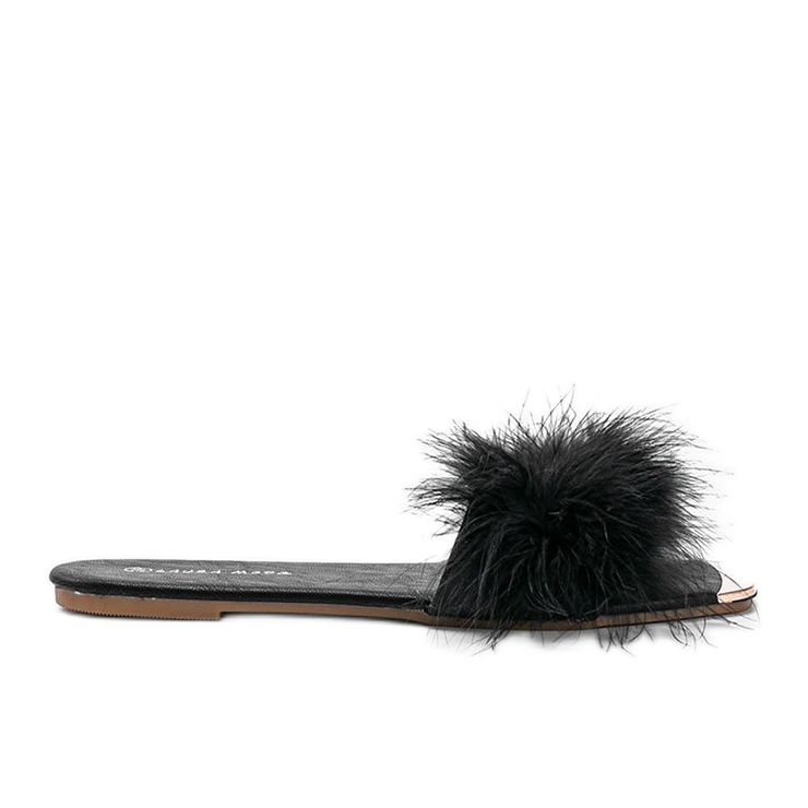 Pantofole nere con piume Vampi nero