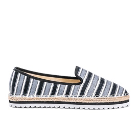 Espadrillas a righe nere di Ottawa nero grigio