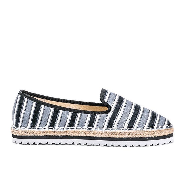 Espadrillas a righe nere di Ottawa nero grigio