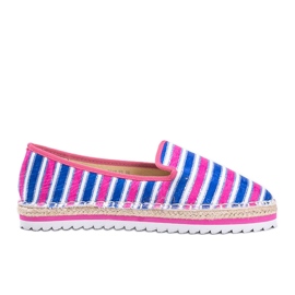Espadrillas a righe rosa Ottawa blu navy