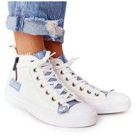 Sneakers alte da donna Big Star HH274160 Bianco blu