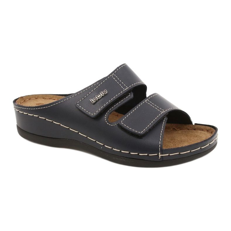 Pantofole in pelle inblu da donna 158d106 blu navy