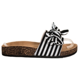 SHELOVET Pantofole a righe alla moda bianco nero
