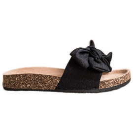 SHELOVET Pantofole Con Fiocco nero