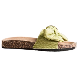 SHELOVET Ciabatte con fiocco verde