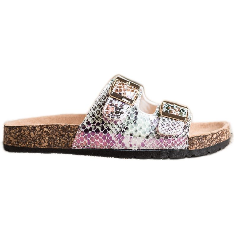 SHELOVET Pantofole Con Effetto Holo d'argento grigio multicolore