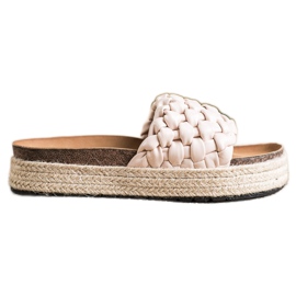 SHELOVET Infradito con espadrillas intrecciate beige