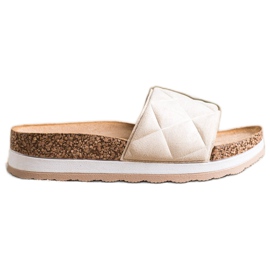 Comer Comode pantofole sulla piattaforma beige