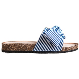 Sandali Vinceza rigati bianco blu