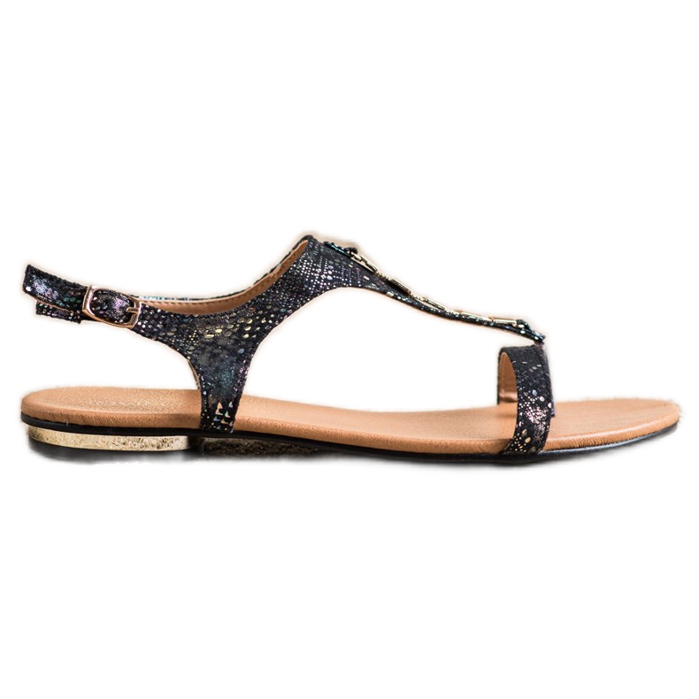 Sandali Con Ornamenti Dorati VINCEZA nero