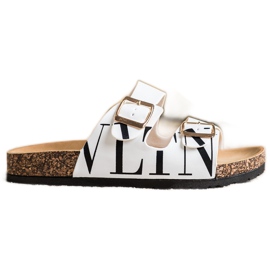 SHELOVET Comode pantofole in ecopelle bianco