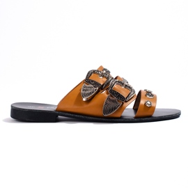 Seastar Ciabatte alla moda con fibbie marrone