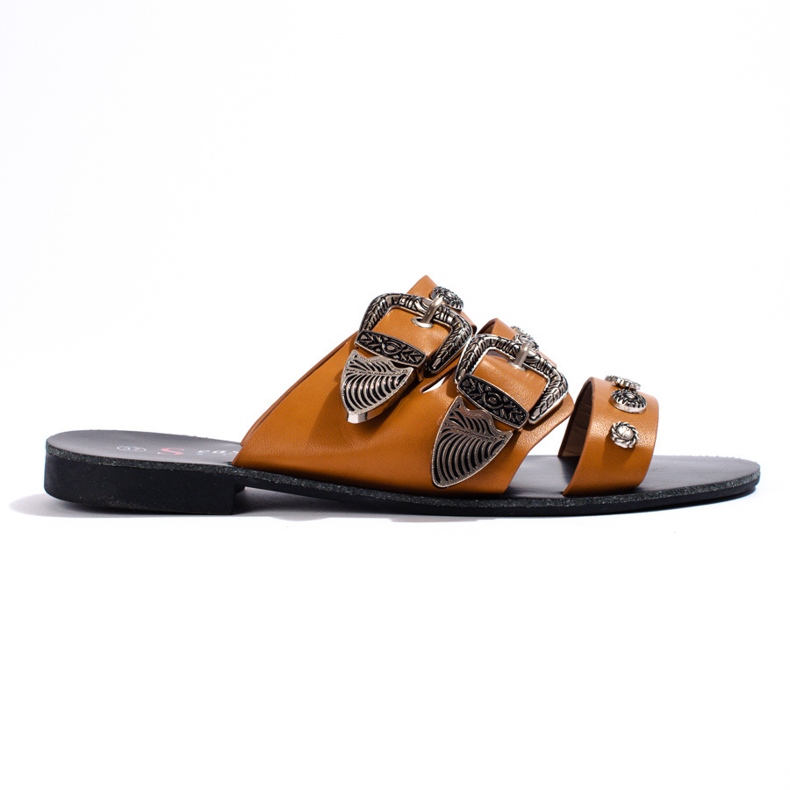 Seastar Ciabatte alla moda con fibbie marrone