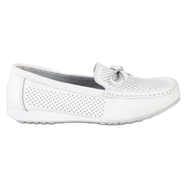 Goodin Scarpe in pelle con fiocco bianco