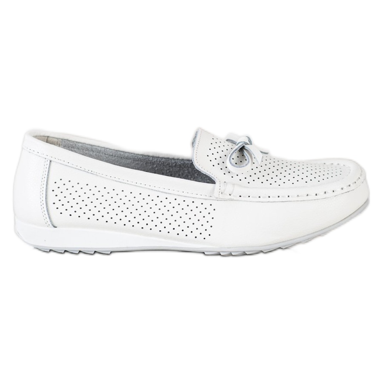 Goodin Scarpe in pelle con fiocco bianca