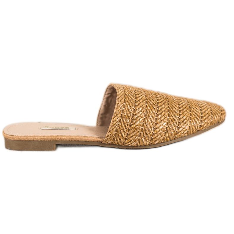 SHELOVET Pantofole di paglia marrone