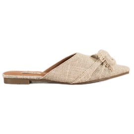 SHELOVET Pantofole Eleganti In Spitz beige