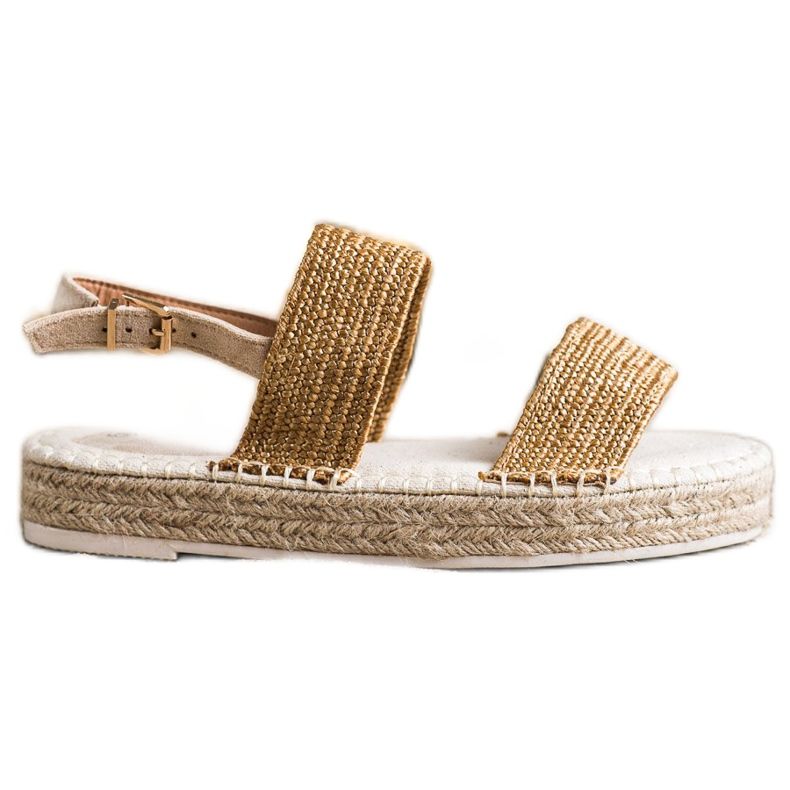 SHELOVET Sandali intrecciati sulla piattaforma beige arancia