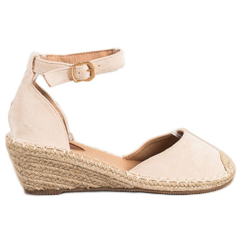 SHELOVET Espadrillas con zeppa beige