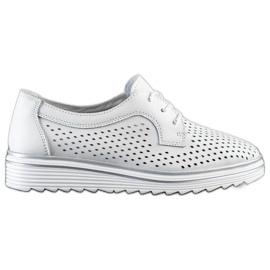 Goodin Scarpe in pelle traforata bianco