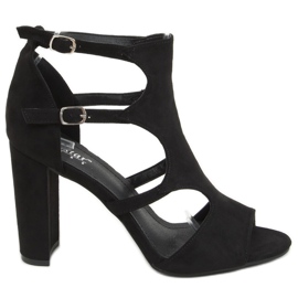 Sandali neri con tacco alto NS111P Nero