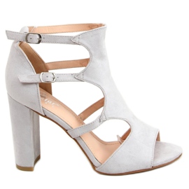 Sandali grigi con tacco alto NS111P Grigio