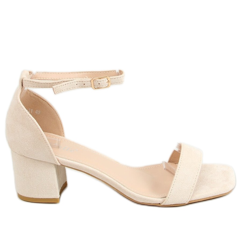 Sandali con tacco basso beige X503-21SA-2 Beige
