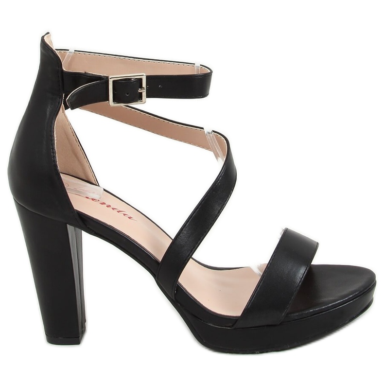 Nero S-839 Sandali neri con plateau