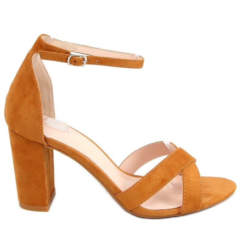 Sandali con tacco alto cammello NF-63P Camel marrone