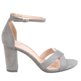 Sandali grigi con tacco alto NF-63P Grigio