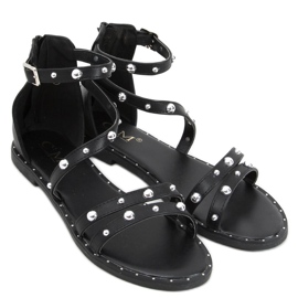 Sandali con tacco basso nero B7922 Black