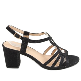 Sandali neri con tacco alto A3083 Nero