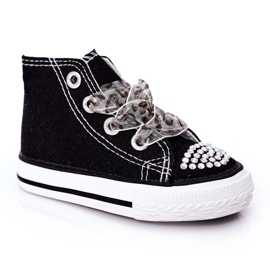Sneakers Bambini Black Smile Con Cubic Zirconia nero