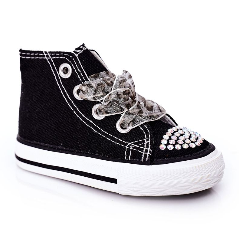 Sneakers Bambini Black Smile Con Cubic Zirconia nero