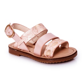 FR1 Sandali lucidi per bambini Motivo serpente Rosa Natalie