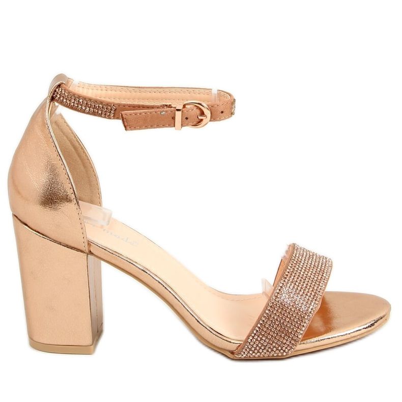 Sandali con tacco alto champagne 1478 Champagne d'oro