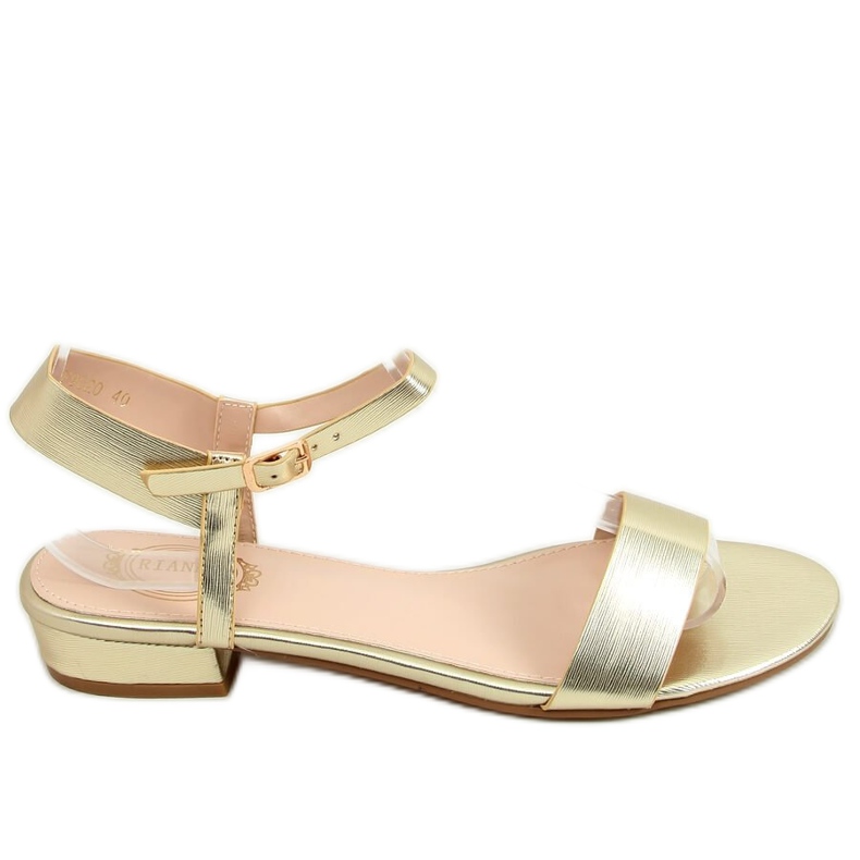 Sandali flat con oro F9020 Gold d'oro