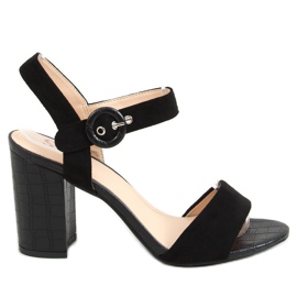 Sandali neri con tacco alto SL1008P Nero