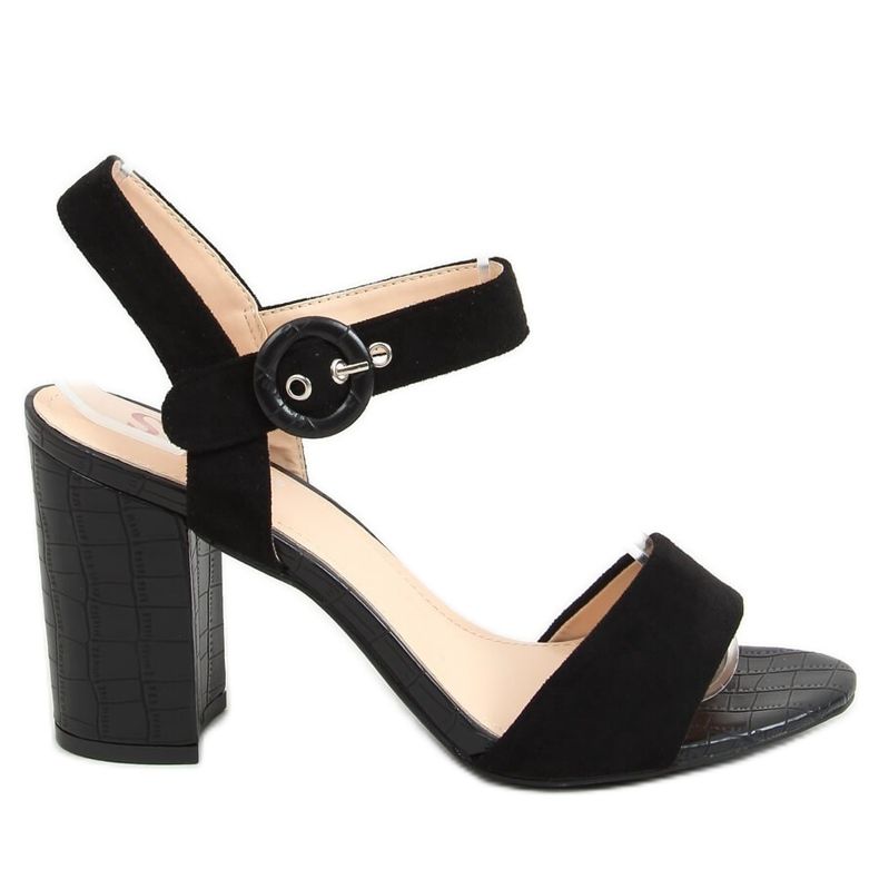 Sandali neri con tacco alto SL1008P Nero