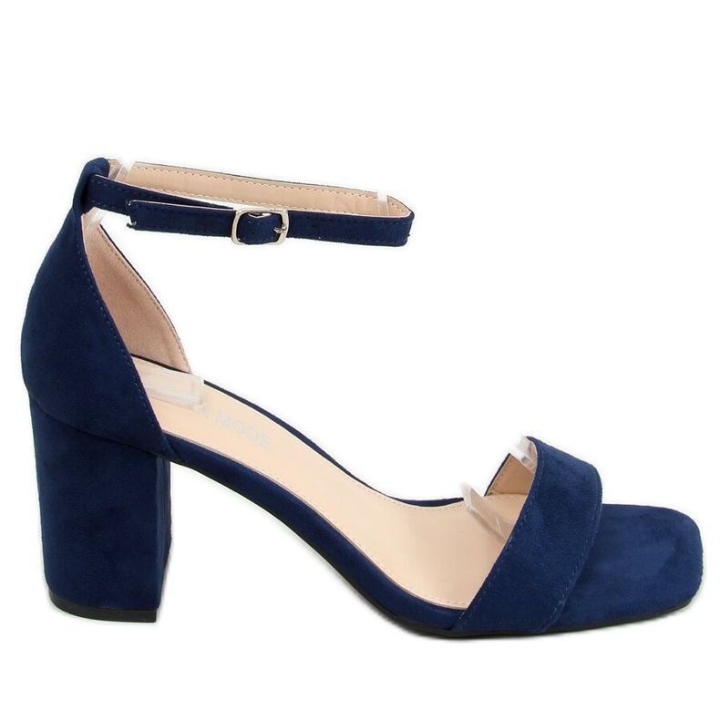 Sandali su tacchi alti blu navy QL-169 Blue