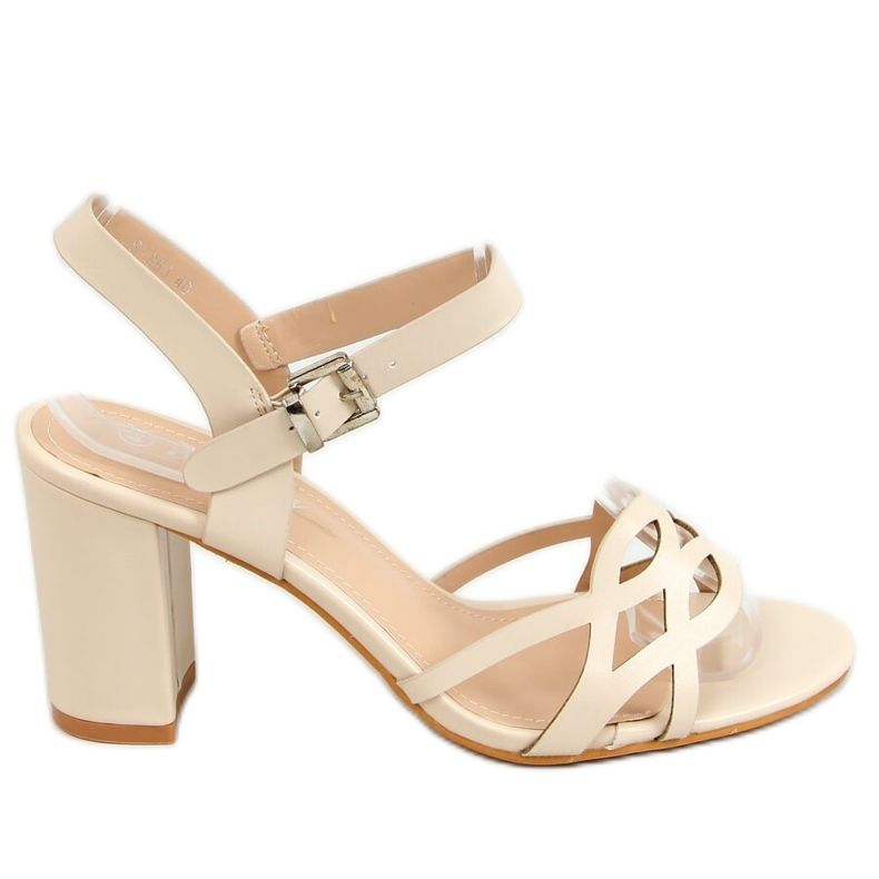 Sandali beige con tacco alto S-863 Beige