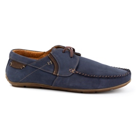 Olivier Mocassini uomo in pelle 297 blu navy