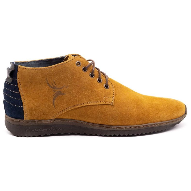 Olivier Stivali da uomo in pelle 7018 rosso giallo