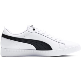 Scarpe da donna Puma Smash Wns v2 L bianco-nero 365208 01 bianca