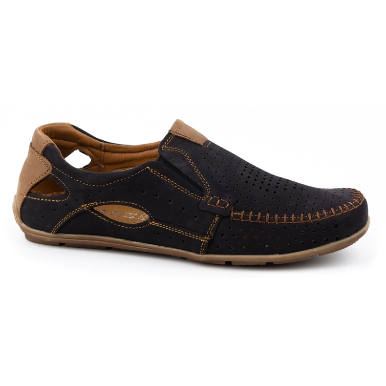 Olivier Scarpe uomo mocassini 91K estivi in ​​camoscio nero