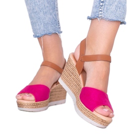 Sandali con zeppa Roki rosa