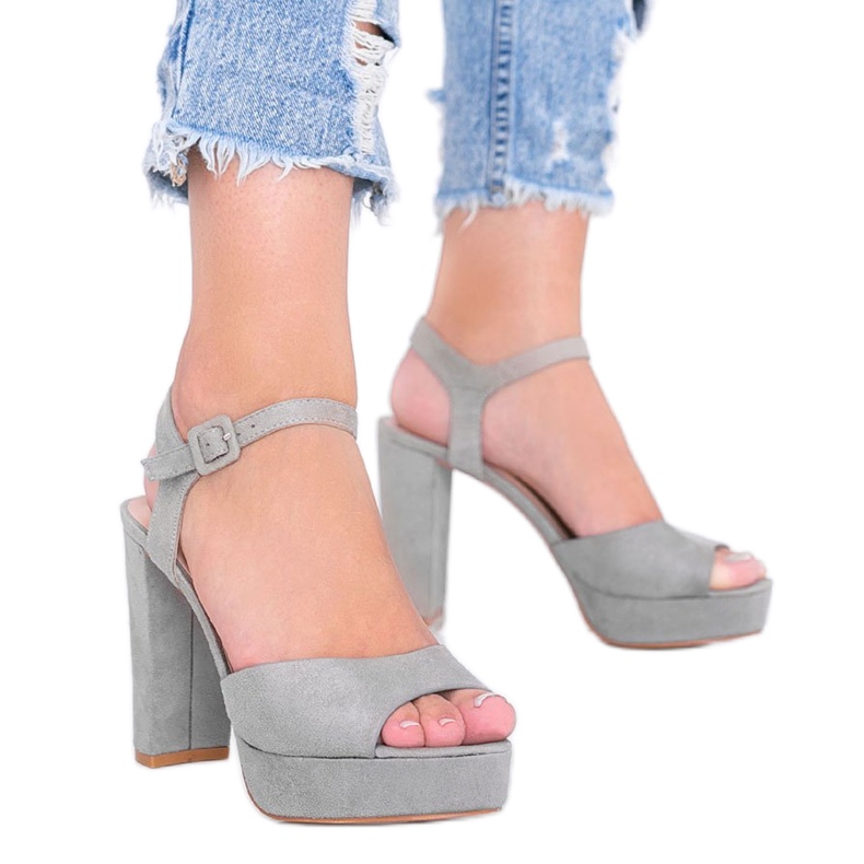 Sandali grigi sulla piattaforma LaBamba grigio