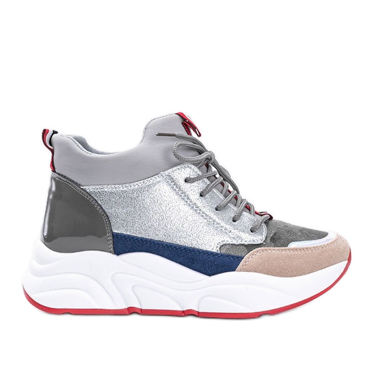 Sneakers grigie su una spessa suola Cassadi grigio