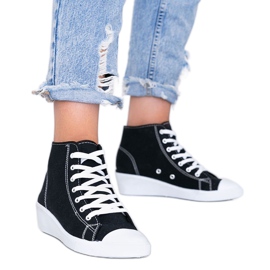 Sneakers nere alla caviglia sulla zeppa Marine nero