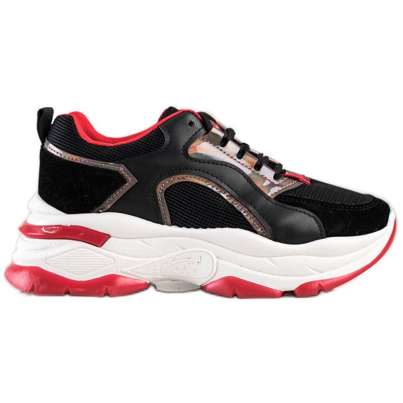 Sneakers sulla piattaforma FASHION nero rosso